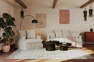 Kopparbo Soffbord 90 cm Runt Svart - Svartlaserad ek - Möbler - Bord & matgrupper - Soffbord
