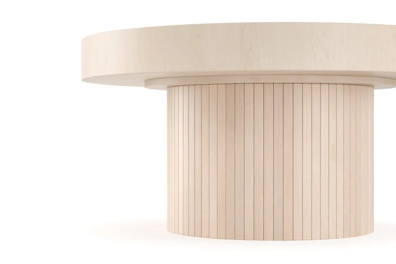 Kopparbo Soffbord 90 cm Runt Vitlaserad Ek - Ljust vitlaserat ekträ - Möbler - Bord & matgrupper - Soffbord