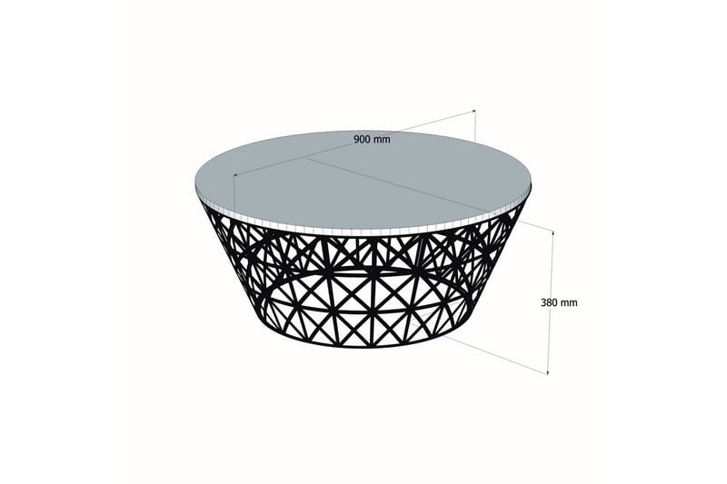 Koraleigh Soffbord 90 cm Runt Marmormönster - Svart - Soffbord