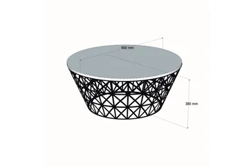 Koraleigh Soffbord 90 cm Runt Marmormönster - Svart - Möbler - Bord & matgrupper - Soffbord