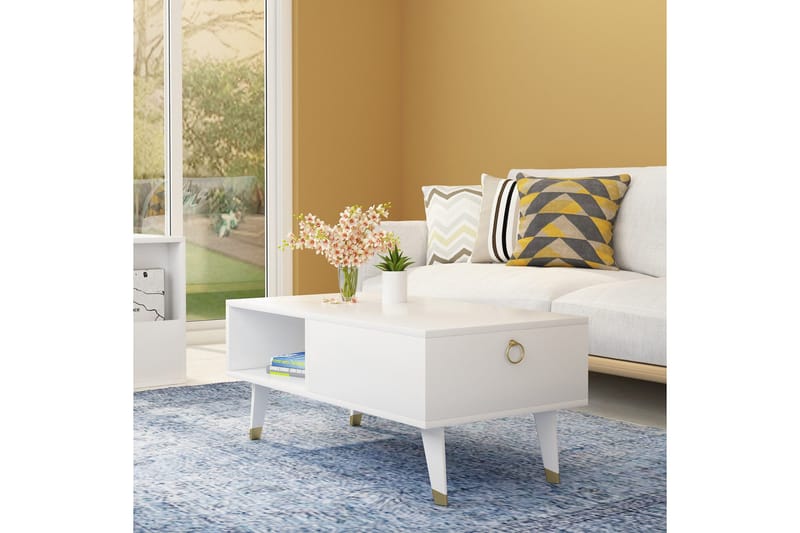 Koruco Soffbord 90x42,4x90 cm - Vit - Möbler - Bord & matgrupper - Soffbord