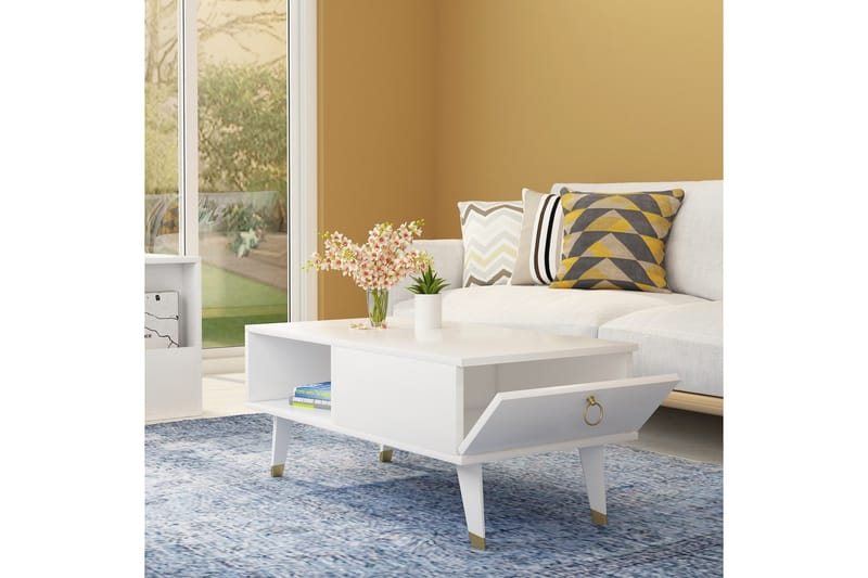 Koruco Soffbord 90x42,4x90 cm - Vit - Möbler - Bord & matgrupper - Soffbord