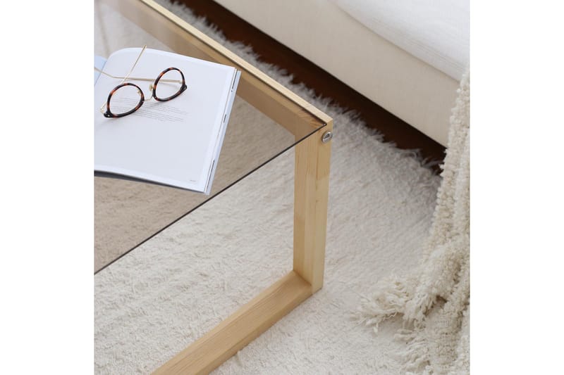 Kuselov Soffbord 85 cm - Ljus Natur/Glas - Möbler - Bord & matgrupper - Soffbord