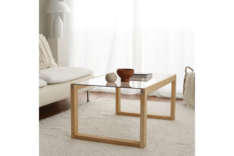 Kuselov Soffbord 85 cm - Ljus Natur/Glas - Möbler - Bord & matgrupper - Soffbord