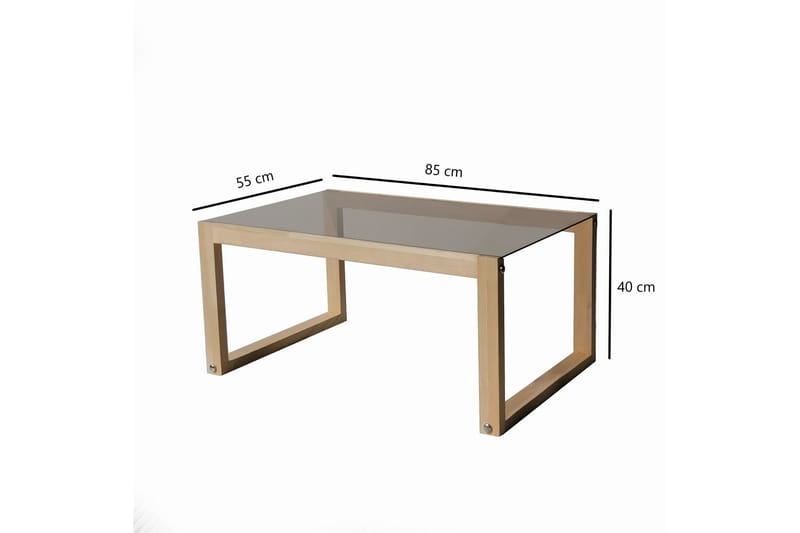 Kuselov Soffbord 85 cm - Ljus Natur/Glas - Möbler - Bord & matgrupper - Soffbord