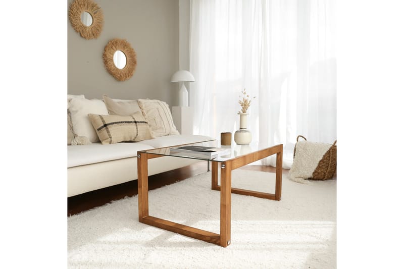 Kuselov Soffbord 85 cm - Natur/Glas - Möbler - Bord & matgrupper - Soffbord
