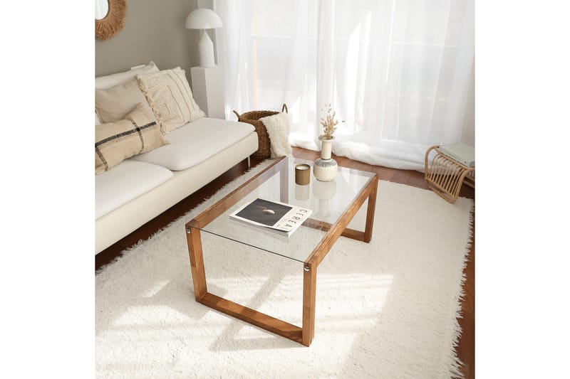 Kuselov Soffbord 85 cm - Natur/Glas - Möbler - Bord & matgrupper - Soffbord