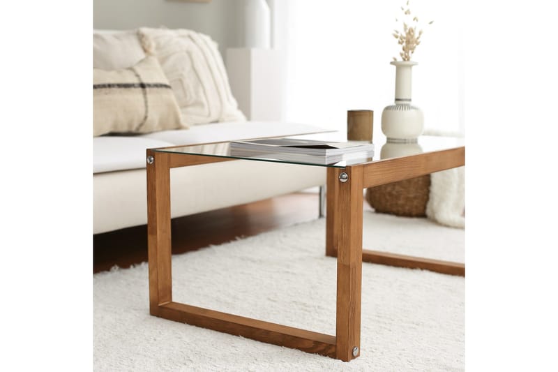Kuselov Soffbord 85 cm - Natur/Glas - Möbler - Bord & matgrupper - Soffbord