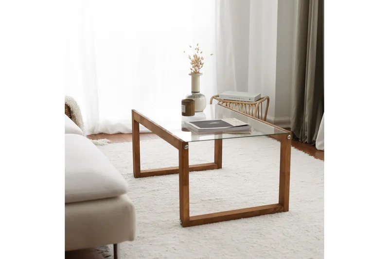 Kuselov Soffbord 85 cm - Natur/Glas - Möbler - Bord & matgrupper - Soffbord