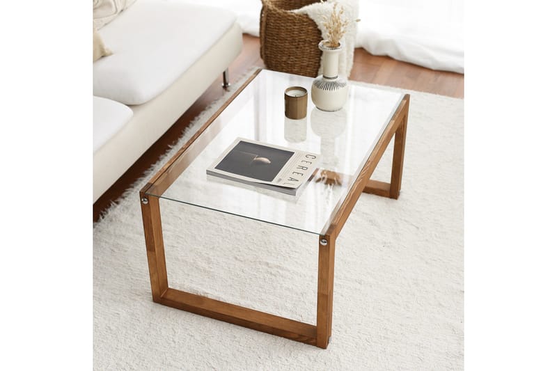 Kuselov Soffbord 85 cm - Natur/Glas - Möbler - Bord & matgrupper - Soffbord