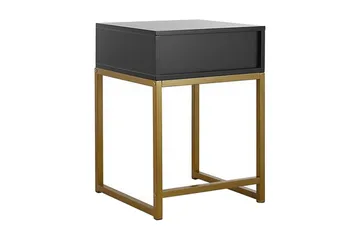Largona Kvadratiskt Soffbord med Lådor 40 cm i Trä med Metallstativ - Svart - Möbler - Bord & matgrupper - Soffbord