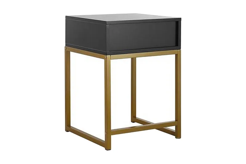 Largona Kvadratiskt Soffbord med Lådor 40 cm i Trä med Metallstativ - Svart - Möbler - Bord & matgrupper - Soffbord