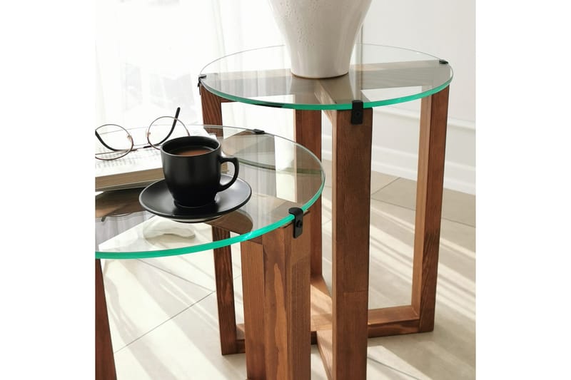 Liepene Satsbord 50x40x50 cm Runt - Brun - Möbler - Bord & matgrupper - Soffbord