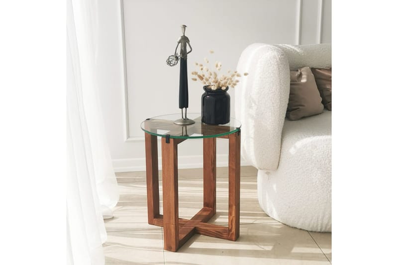 Liepene Satsbord 50x40x50 cm Runt - Brun - Möbler - Bord & matgrupper - Soffbord