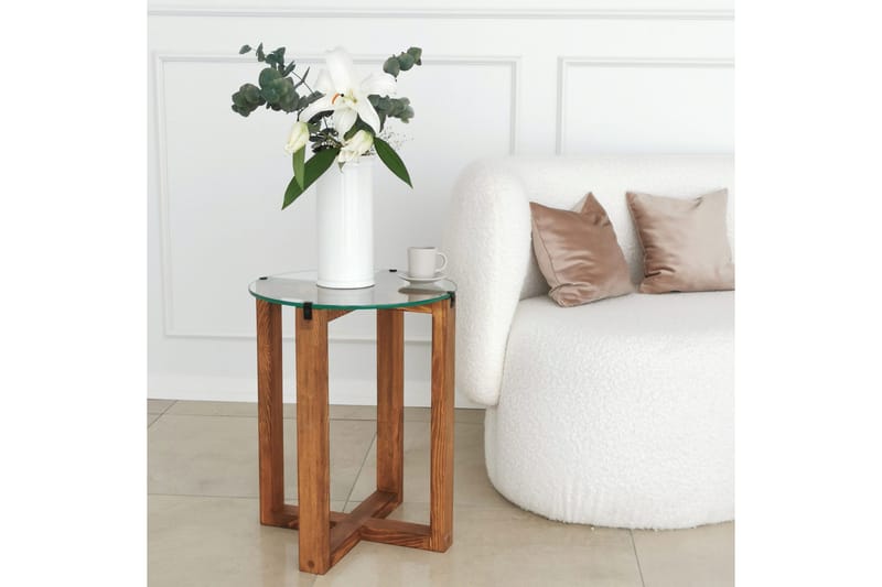 Liepene Satsbord 50x40x50 cm Runt - Brun - Möbler - Bord & matgrupper - Soffbord