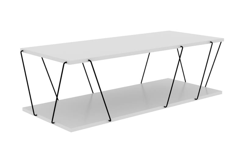 Ljusfors Soffbord 120 cm med Förvaring Hylla - Vit/Svart - Möbler - Bord & matgrupper - Soffbord