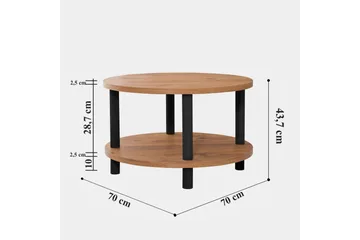 Lofita Soffbord 70x43,7x70 cm Runt - Brun/Svart - Möbler - Bord & matgrupper - Soffbord