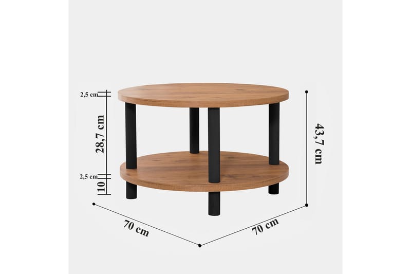 Lofita Soffbord 70x43,7x70 cm Runt - Brun/Svart - Möbler - Bord & matgrupper - Soffbord