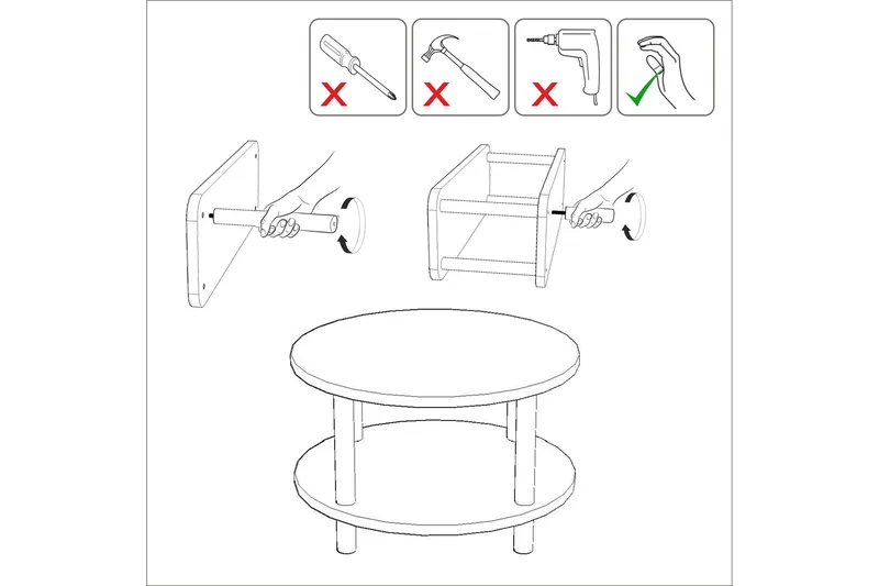 Lofita Soffbord 70x43,7x70 cm Runt - Brun/Svart - Möbler - Bord & matgrupper - Soffbord