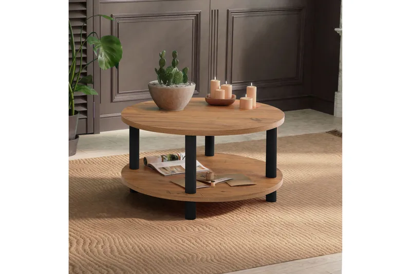 Lofita Soffbord 70x43,7x70 cm Runt - Brun/Svart - Möbler - Bord & matgrupper - Soffbord