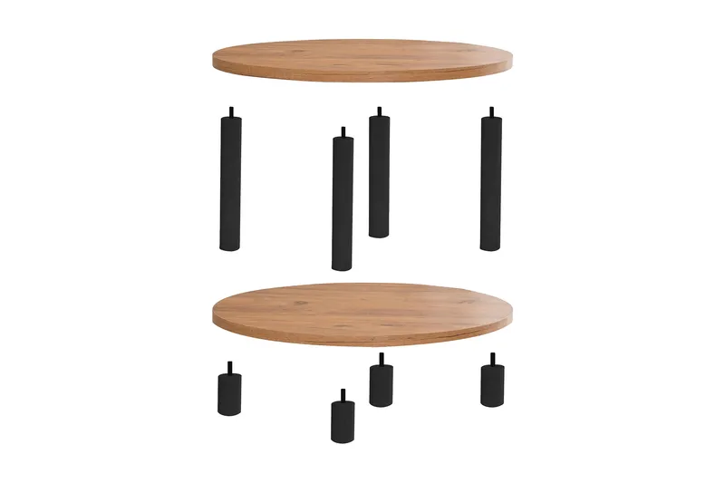 Lofita Soffbord 70x43,7x70 cm Runt - Brun/Svart - Möbler - Bord & matgrupper - Soffbord