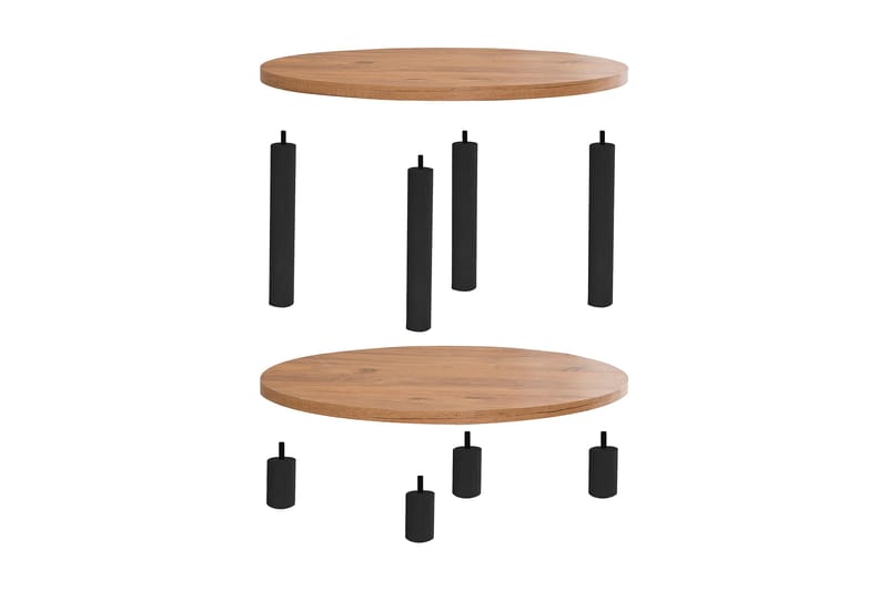 Lofita Soffbord 70x43,7x70 cm Runt - Brun/Svart - Möbler - Bord & matgrupper - Soffbord