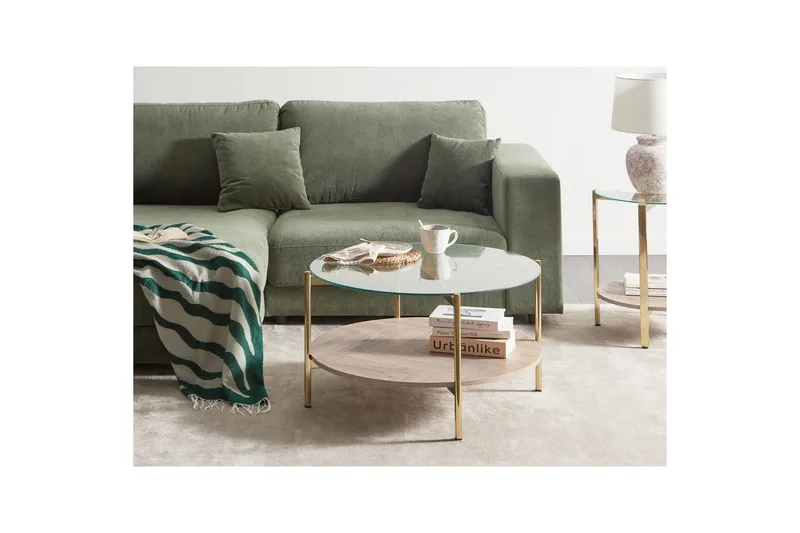 Soffbord Lovell Guld/ljust trä - Guld/ljust trä - Möbler - Bord & matgrupper - Soffbord