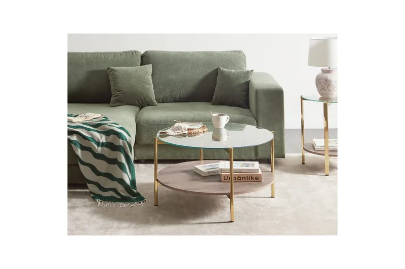 Soffbord Lovell Guld/mörkt trä - Guld/mörkt trä - Möbler - Bord & matgrupper - Soffbord