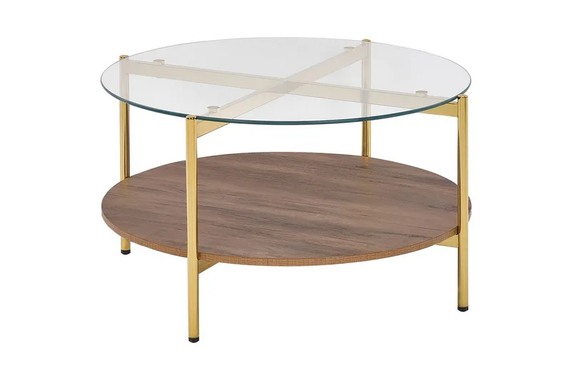 Soffbord Lovell Guld/mörkt trä - Guld/mörkt trä - Möbler - Bord & matgrupper - Soffbord