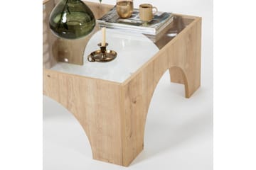 Lowan 80 cm Kvadratiskt Soffbord i Glas med Bågformade Ben - Transparent - Möbler - Bord & matgrupper - Soffbord