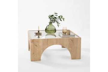 Lowan 80 cm Kvadratiskt Soffbord i Glas med Bågformade Ben - Transparent - Möbler - Bord & matgrupper - Soffbord
