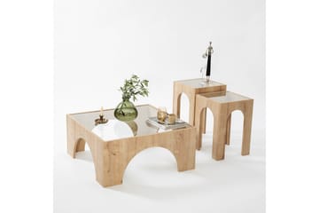 Lowan 80 cm Kvadratiskt Soffbord i Glas med Bågformade Ben - Transparent - Möbler - Bord & matgrupper - Soffbord