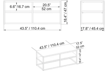 Lunnom Soffbord 110 cm med Förvaring Hylla - Brun/Svart - Möbler - Bord & matgrupper - Soffbord