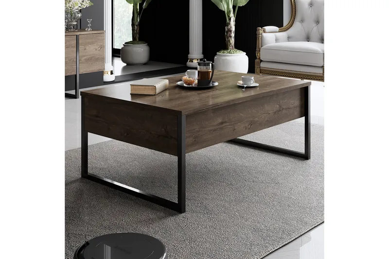 Luxe Soffbord 90x40 cm Brun/Svart - Hanah Home - Möbler - Bord & matgrupper - Soffbord