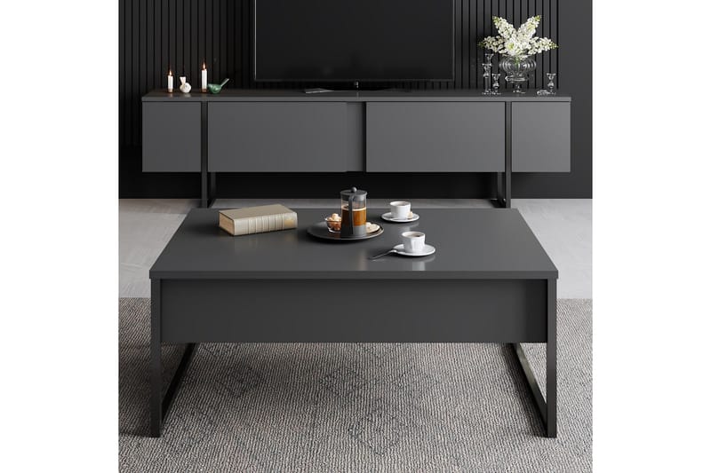 Luxe Soffbord 90x40 cm Svart - Hanah Home - Möbler - Bord & matgrupper - Soffbord
