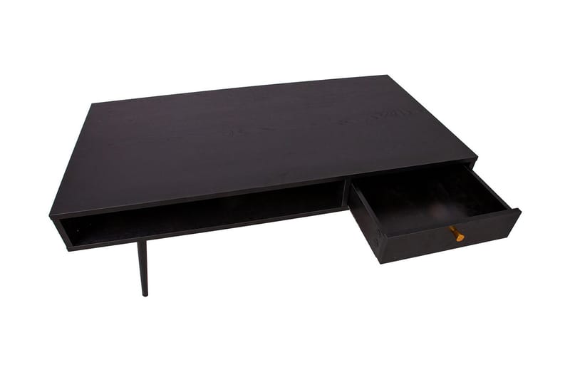 Luxem Soffbord 115 cm med Förvaring Låda + Hylla - Svart/Koppar - Möbler - Bord & matgrupper - Soffbord