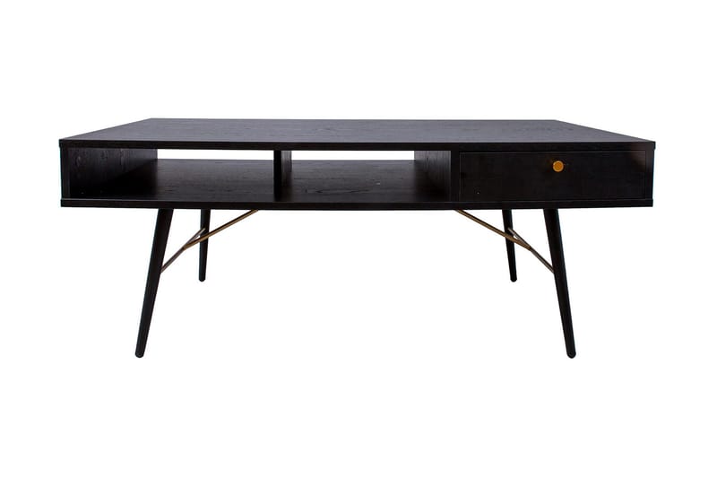 Luxem Soffbord 115 cm med Förvaring Låda + Hylla - Svart/Koppar - Möbler - Bord & matgrupper - Soffbord