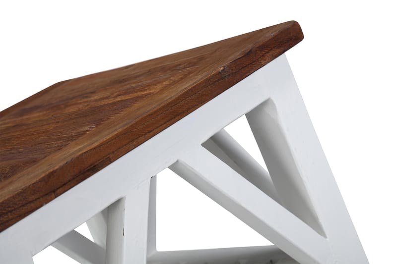 Lyon Vintage Soffbord 50 cm med Förvaring Hylla - Brun/Vit - Möbler - Bord & matgrupper - Soffbord
