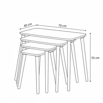 Lyvenn Satsbord 70 cm - Vit - Möbler - Bord & matgrupper - Soffbord - Kistbord