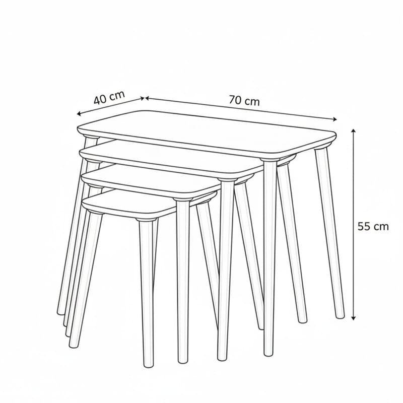 Lyvenn Satsbord 70 cm - Vit - Möbler - Bord & matgrupper - Soffbord - Kistbord