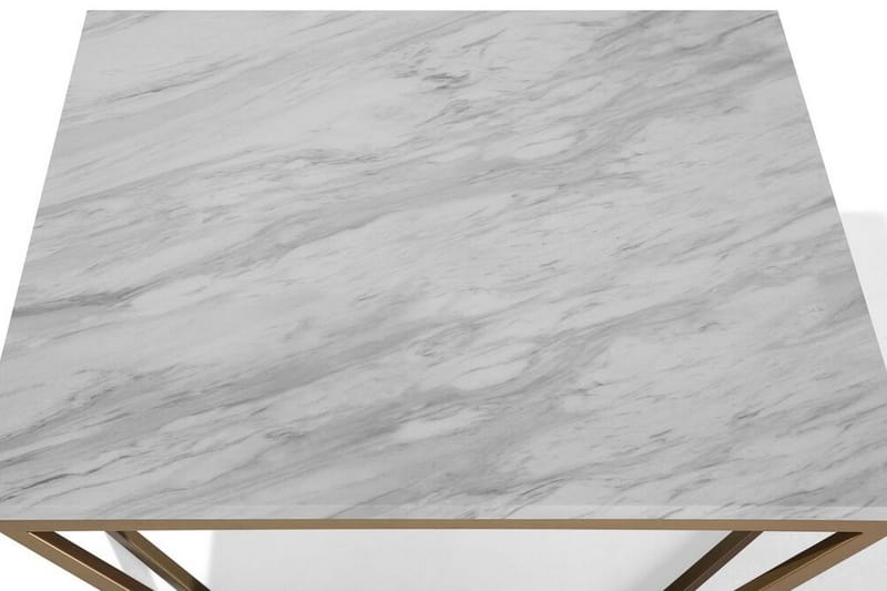 Malibu Kvadratiskt Soffbord 80 cm i Marmor med Metallstativ - Vit - Möbler - Bord & matgrupper - Soffbord