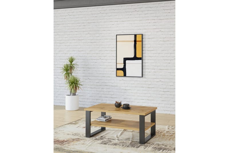 Malissa 110 cm Rektangulärt Soffbord med Förvaring i Mörkt Trä - Brun - Möbler - Bord & matgrupper - Soffbord
