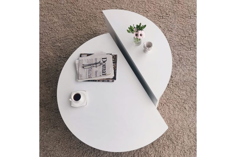 Malling Soffbord 90x30x90 cm Oval - Vit - Möbler - Bord & matgrupper - Soffbord