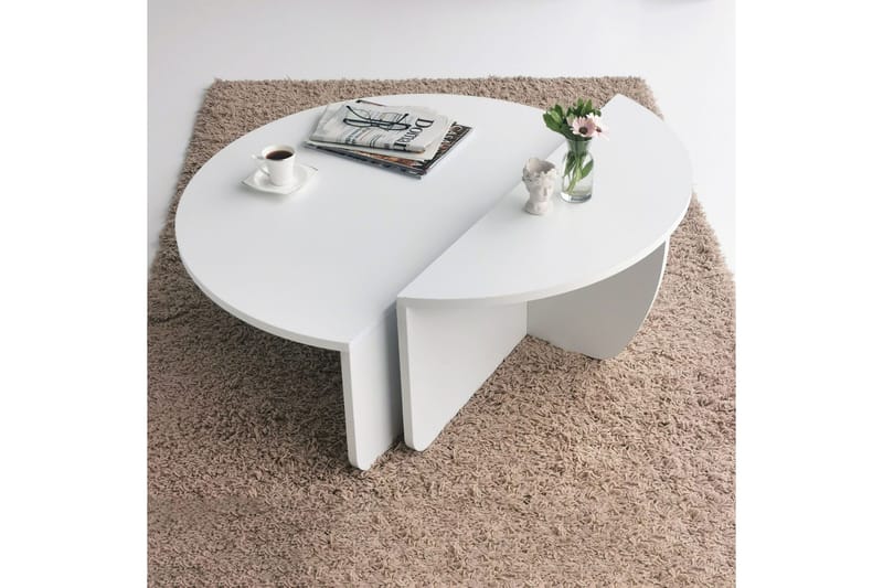 Malling Soffbord 90x30x90 cm Oval - Vit - Möbler - Bord & matgrupper - Soffbord