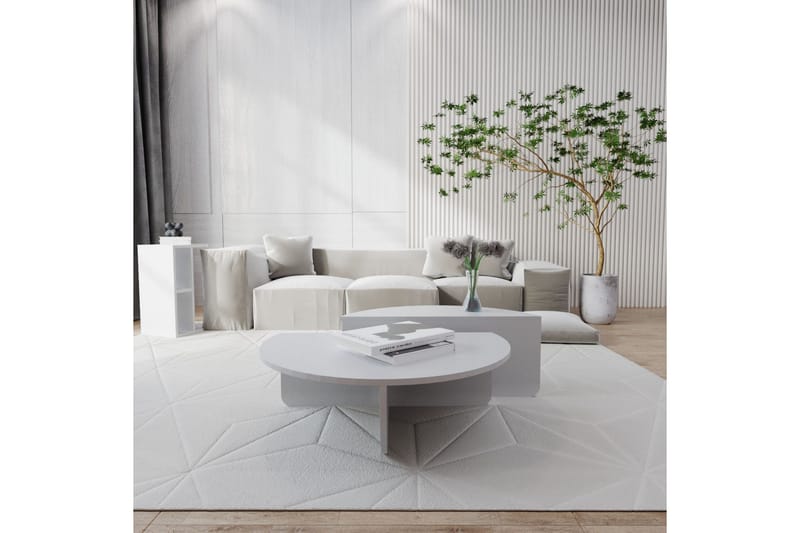 Malling Soffbord 90x30x90 cm Oval - Vit - Möbler - Bord & matgrupper - Soffbord