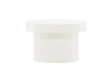 Malung 80 cm Runt Soffbord i Trä med Pelarfot och Tjock Skiva - Vit - Möbler - Bord & matgrupper - Soffbord