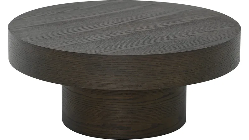 Soffbord Malvik 30 cm / Ø70 cm, Brunlackad ek