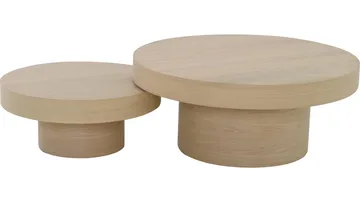 Soffbord Malvik 30 cm / Ø70 cm - Vitpigmenterad ek - Möbler - Bord & matgrupper - Soffbord