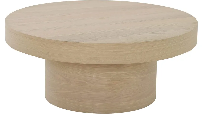 Soffbord Malvik 30 cm / Ø70 cm, Vitpigmenterad ek