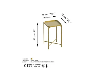 Mamta Kvadratiskt Soffbord med Korsstag 46 cm i Metall - Mattguld - Möbler - Bord & matgrupper - Soffbord
